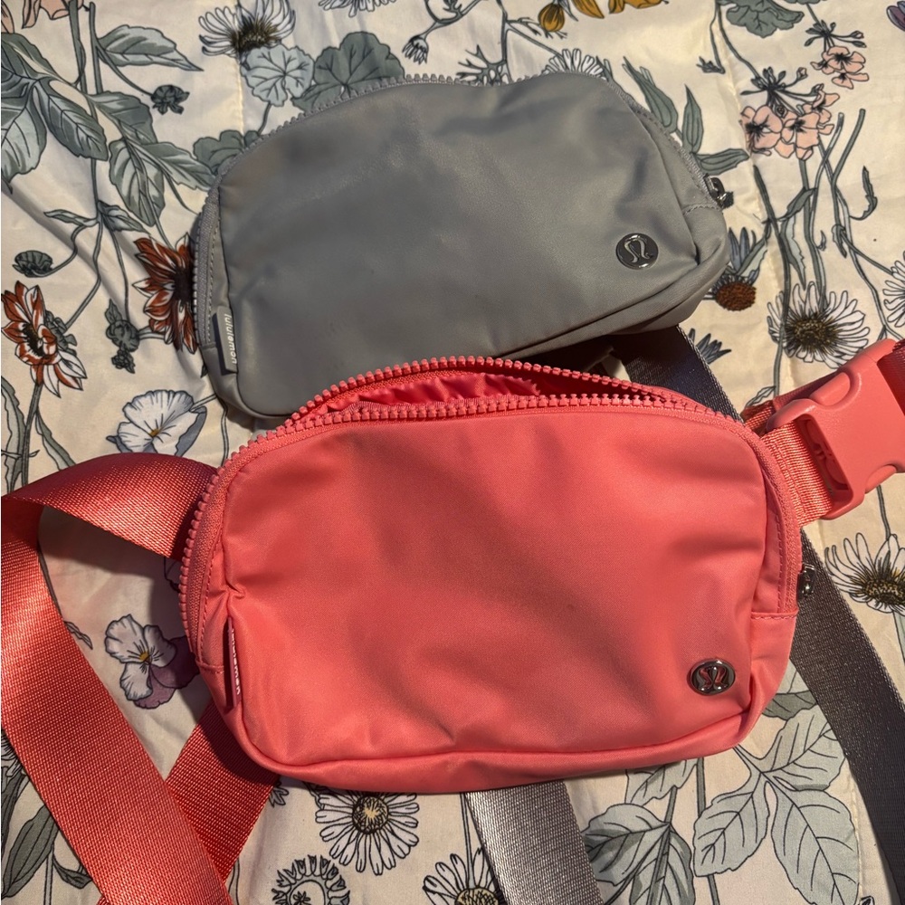 Gray and Pink Lululemon Belt Bags